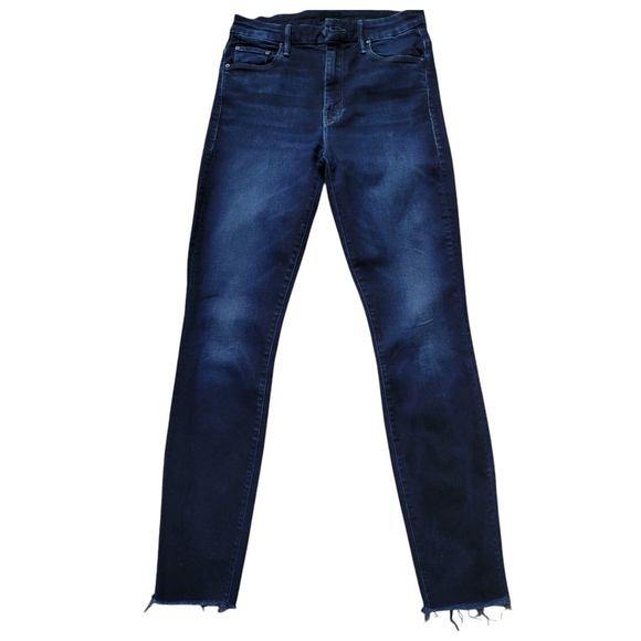 Mother High Waisted Looker Ankle Fray Jeans Women's. Dark Wash. Size 25. Pre-own - Picture 4 of 11